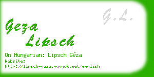 geza lipsch business card