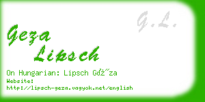 geza lipsch business card